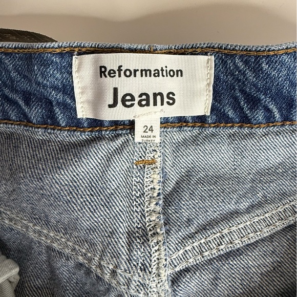 Reformation Tazz Maxi Denim Skirt with Slit - Size 24 - Picture 11 of 13